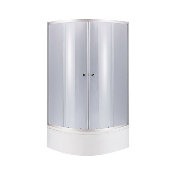 Lidz Latwa SC80x80.SAT.HIGH.GR Душевая кабина полукруглая, стекло тон. 4 мм + Lidz Душевой поддон KAPIELKA ST80x80x41, с панелью SD00050786 фото