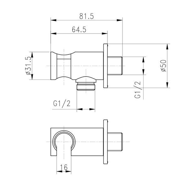 Запчастина CRM BH030 виведення зі стіни з тримачем QT SD00035718 фото