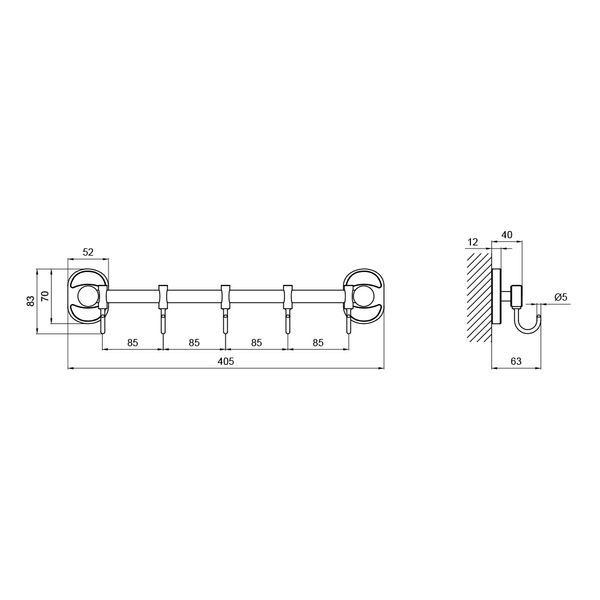 Lidz Oreo 0805 Держатель 5 крючков Chrome (114) SD00028273 фото