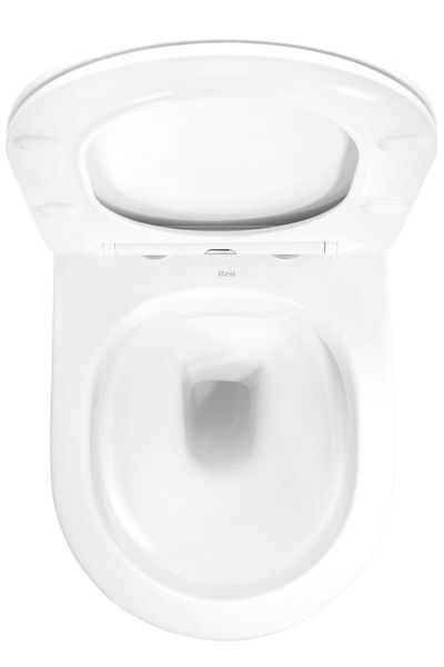 Подвесной унитаз REA CARLO WHITE MINI FLAT GOLD EDGE белый REA-C1222 фото