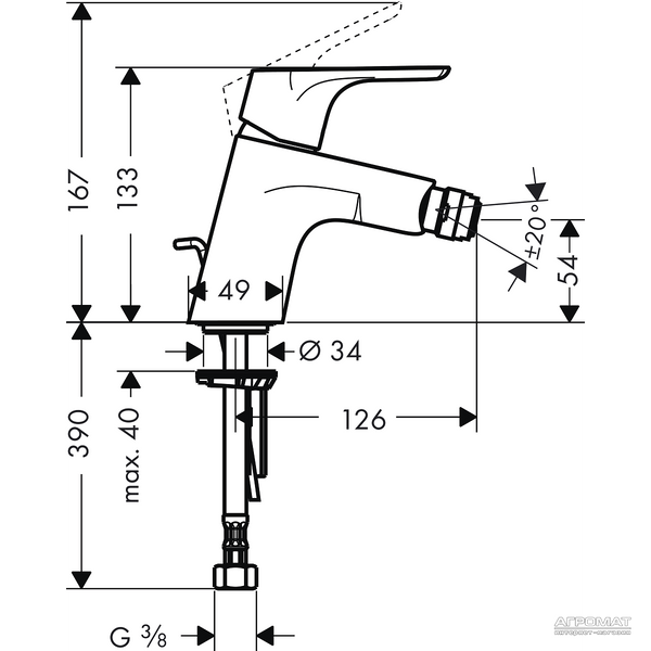 Смеситель для биде Hansgrohe 31920000 Focus E2 31920000 фото