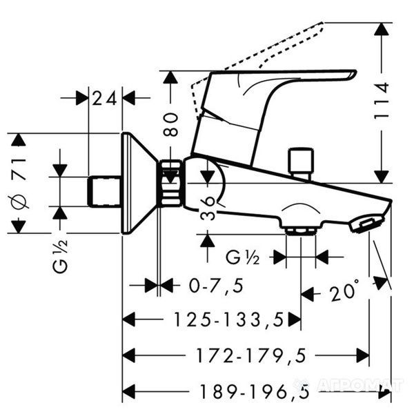 Змішувач для ванни Hansgrohe 31940000 Focus E2 31940000 фото