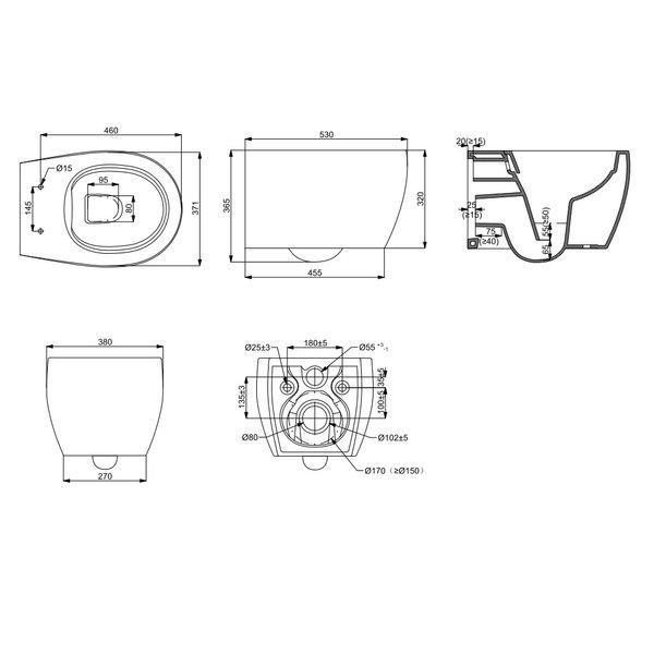 DEVIT 3020155W ACQUA NEW Унитаз подвесной безободковый, тонкая Крышка soft-close, quickfix, белый матовый 459087 фото