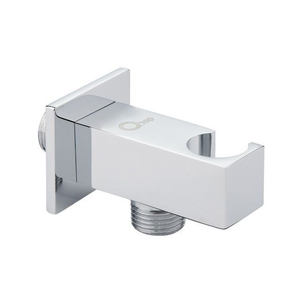 Qtap Fixsit BH130 Подключение для душевого шланга с держателем для лейки Chrome SD00035719 фото