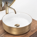 Умывальник (раковина) REA SAMI WHITE BRUSHED GOLD накладной REA-U6630 фото 2