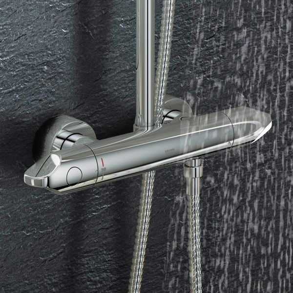 Душевая система наружного монтажа с термостатом Grohe 27472000, Хром 27472000 фото