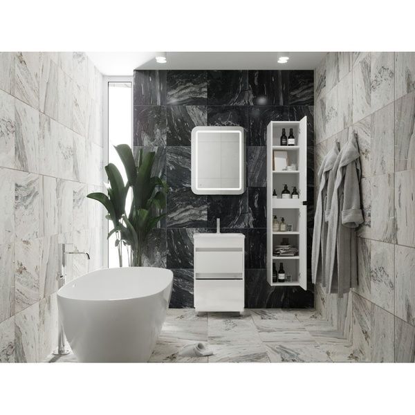 Тумба "Luton - 55" белый (на ножках) с умывальником "Soft-55" Luton Lt-55 Floor-Standing White фото