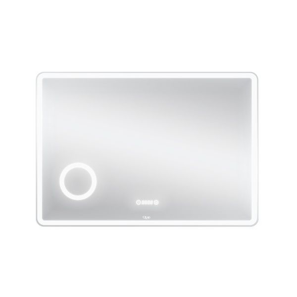 Qtap Crow Зеркало настенное прямоугольное, LED touch switch, цифровые часы с линзой, 1000х700 мм SD00045756 фото