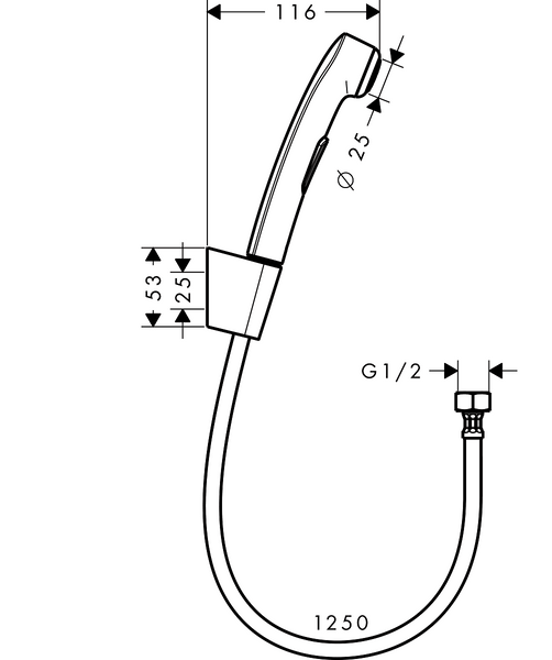 Гігієнічна лійка Hansgrohe 32129000 Shower Bidette 32129000 фото