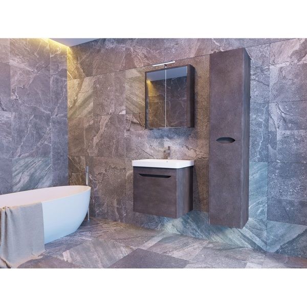 Дзеркальна шафа "Livorno - 70" структурний камінь Livorno LvrMC-70 Structural Stone фото