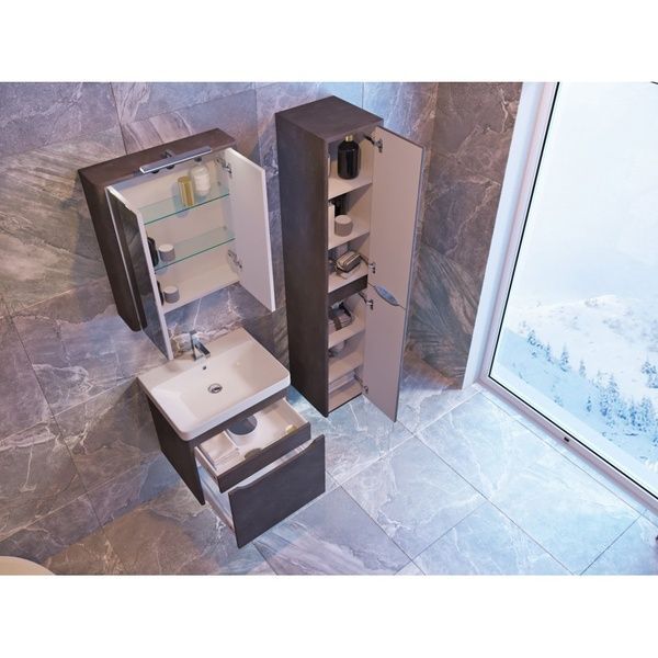 Дзеркальна шафа "Livorno - 70" структурний камінь Livorno LvrMC-70 Structural Stone фото