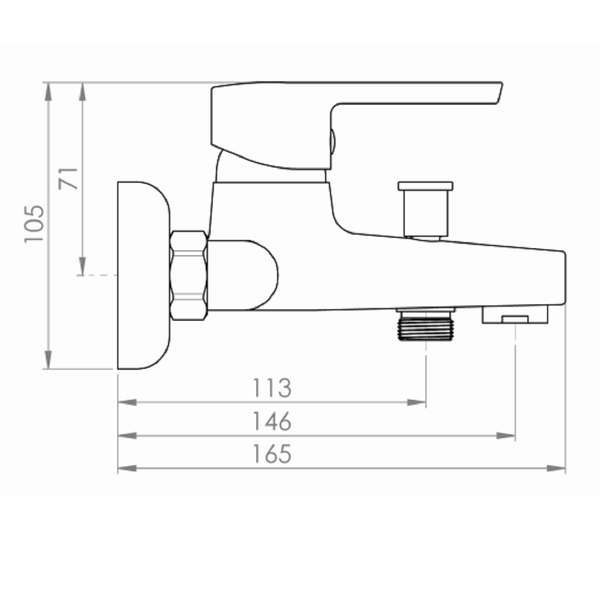 Смеситель для ванны PRIMERA 2601111 SMART, хром 2601111 фото