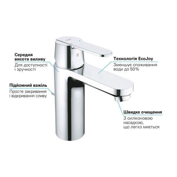 Змішувач для раковини M-розміру Grohe QuickFix Get 23454000 23454000 фото