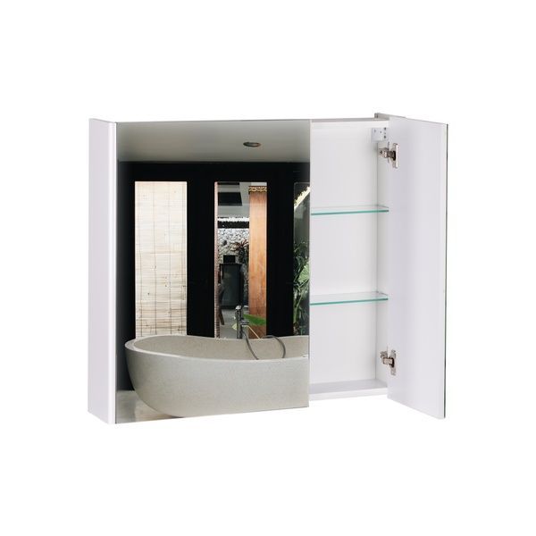 Дзеркальна шафа Scorpio підвісна 2 полиці 700х600х145 White Qtap SD00045061 фото