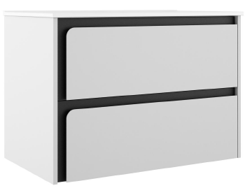 Тумба Devit ART 2.0 071735W 100 белая с белой овальной раковиной1010x460x550 547599 фото