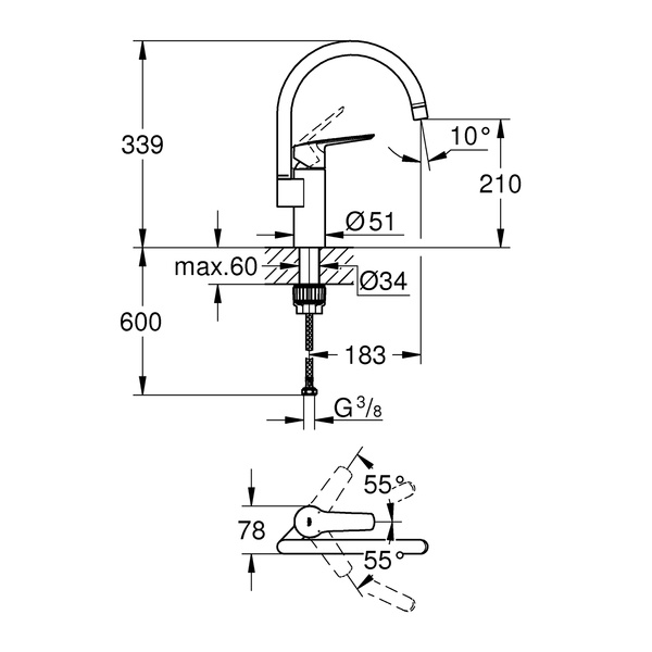 Змішувач для кухні Grohe QuickFix Start 30469000 30469000 фото