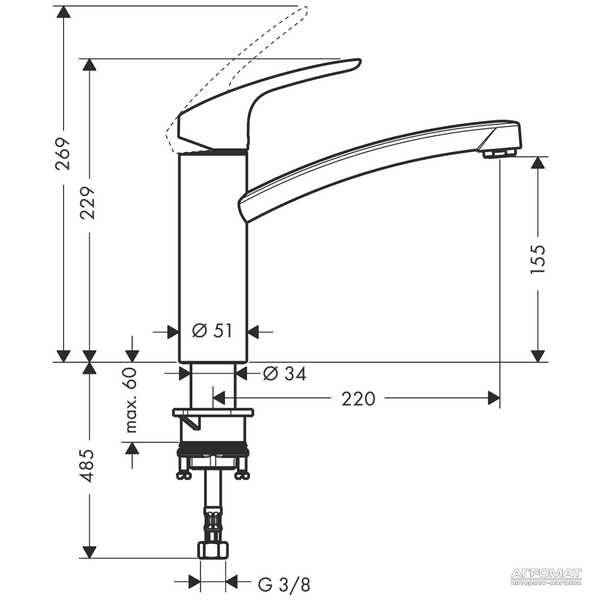 Смеситель для кухни Hansgrohe 31806000 Focus E2 31806000 фото