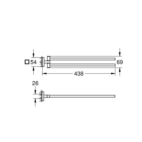 Двойной держатель для полотенец Grohe QuickFix Start Cube 40976000 40976000 фото