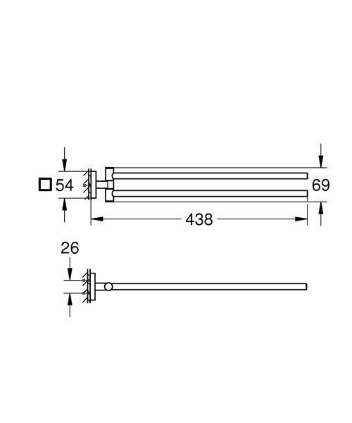 Подвійний тримач для рушників Grohe QuickFix Start Cube 40976DC0 40976DC0 фото