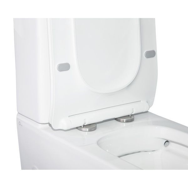 Qtap Crow Унитаз напольный Rimless 640х360х835 мм c сиденьем Slim Duroplast/ Soft-close бачок 3 /7.15L White SD00036221 фото