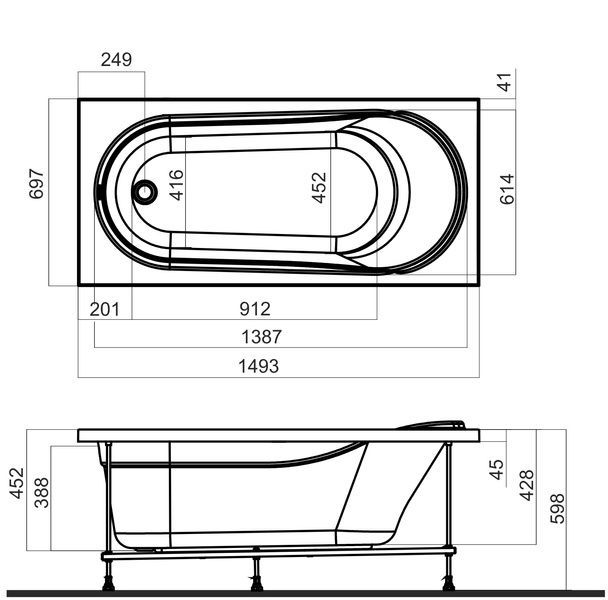 Ванна акриловая Joy 150х70 см AM.PM Joy W95A-150-070W-A W95A-150-070W-A фото