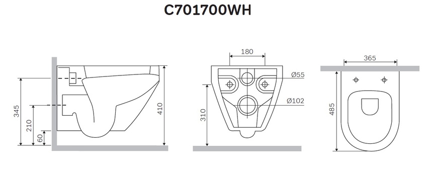 Унитаз подвесной FlashCleanAM.PMSpirit 2.0C701700WH C701700WH фото