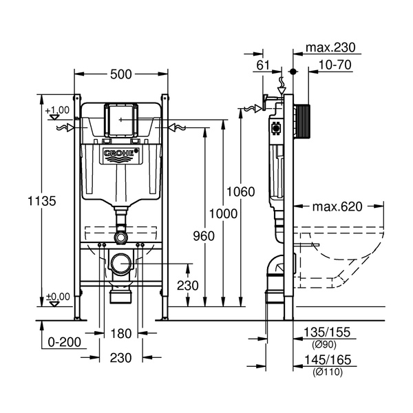 Система інсталяції для унітазу 2 в 1 Grohe Solido 38971000 38971000 фото