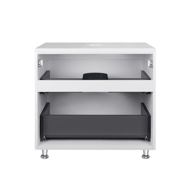 Тумба Tern зі стільницею підлогова, з 2 ящиками Push-to-Open, 700х616х469 мм White Qtap SD00045070 фото