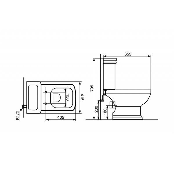 DEVIT 3010127 RETRO Компакт + Крышка soft-close, quickfix 313595 фото