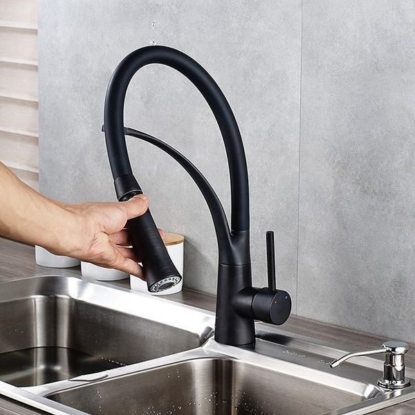 Змішувач для кухні REA GASPAR BLACK MAT чорний високий REA-B0233 фото