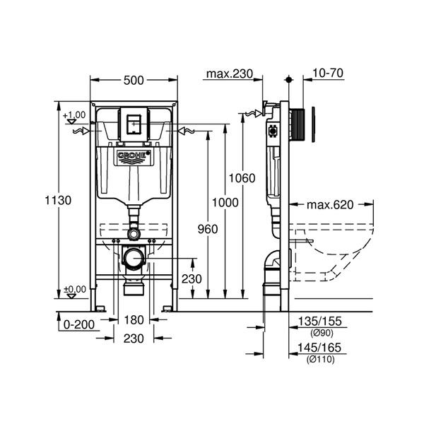 Система інсталяції для унітазу 3 в 1 Grohe QuickFix Rapid SL 388112430 388112430 фото