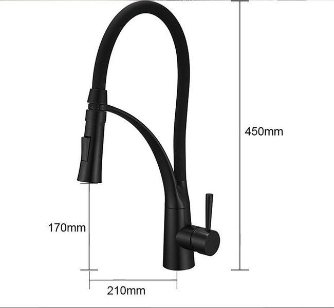 Змішувач для кухні REA GASPAR BLACK MAT чорний високий REA-B0233 фото
