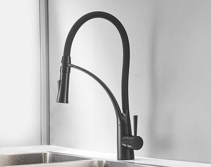 Змішувач для кухні REA GASPAR BLACK MAT чорний високий REA-B0233 фото