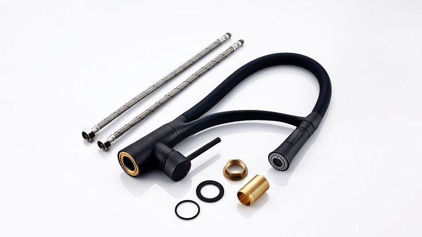 Змішувач для кухні REA GASPAR BLACK MAT чорний високий REA-B0233 фото