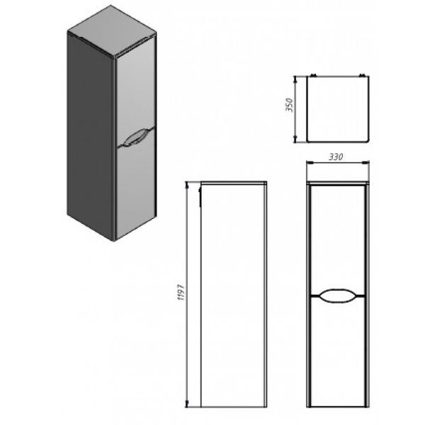 Пенал "Livorno - 120" структурний білий Livorno LvrP-120 Structural White фото