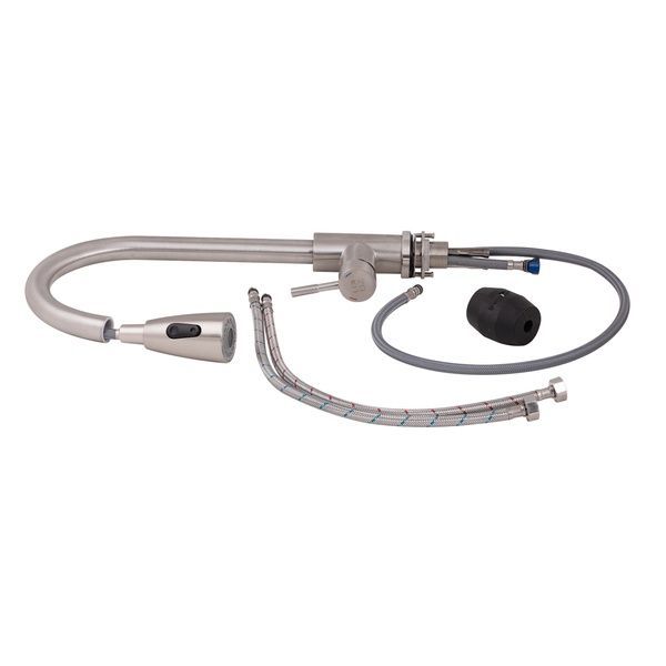 Lidz Aria 015FL Смеситель для кухни с выдвижным изливом (k35) Nickel (12 32) SD00041049 фото