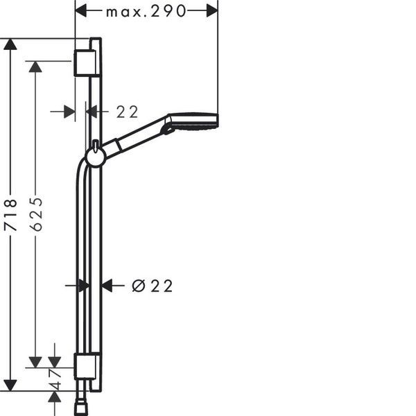 Душевой гарнитур Hansgrohe 26422670 Vernis Blend (ручной душ, шланг, стойка, ползунок), черный матовый 26422670 фото