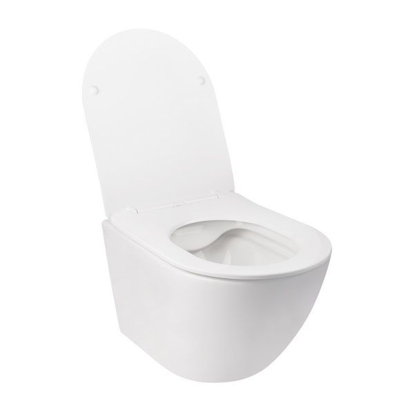 Qtap Jay Унитаз подвесной Rimless 520х360х320 мм с сиденьем Slim Duroplast/ Soft-close/ Quick relase бачок 3 /7.15L White SD00036224 фото