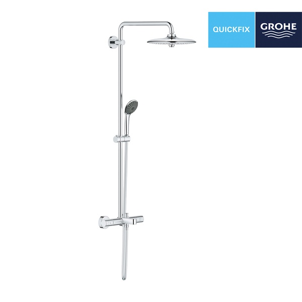 Душова система зовнішнього монтажу з термостатом Grohe QuickFix 27860001, Хром 27860001 фото