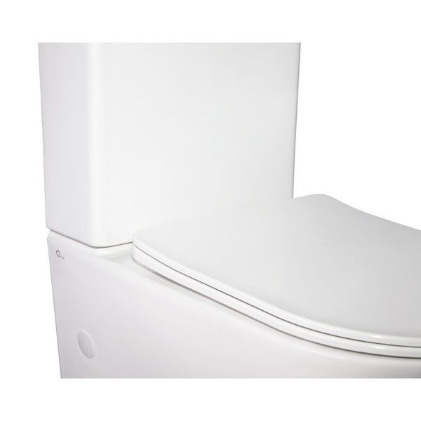 Qtap Stork Унитаз напольный Rimless 640х360х835 мм c сиденьем Slim Duroplast/ Soft-close бачок 3 /7.15L White SD00036225 фото