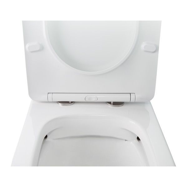 Qtap Stork Унитаз напольный Rimless 640х360х835 мм c сиденьем Slim Duroplast/ Soft-close бачок 3 /7.15L White SD00036225 фото