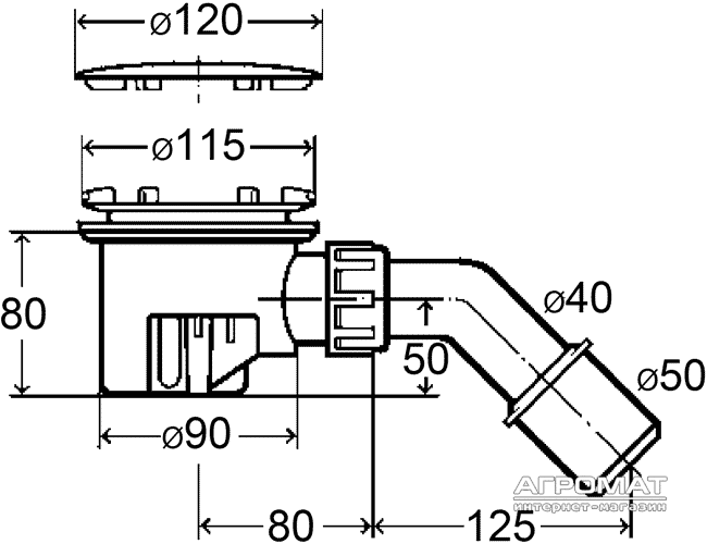 364786 Tempoplex Сифон-90 д/піддона 364786 фото