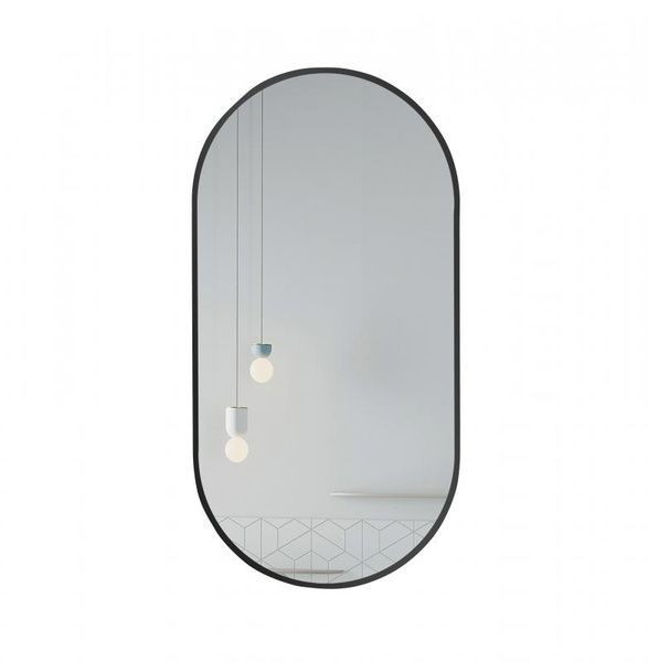 Qtap Scorpio зеркало настенное овальное LED выключатель настенный 500х900 мм Black SD00049540 фото