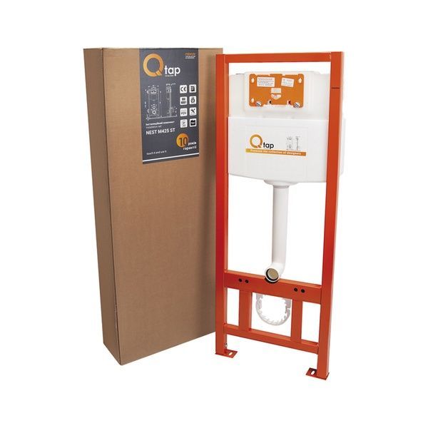 Комплект: Qtap Nest ST Инсталляция для унитаза 4в1( Клавиша круглая Satin 154x220x13mm) SD00040871 фото
