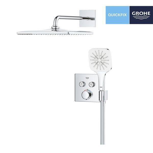 Душова система зовнішнього монтажу з термостатом Grohe QuickFix 34876000, Хром 34876000 фото