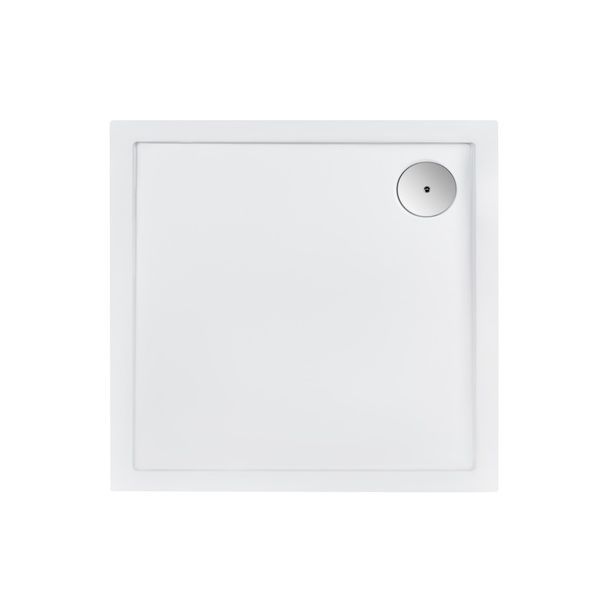 QT Душовий піддон TERN 308812C, квадратний, 80x80x12, акриловий + ніжки, діаметр зливу 90 мм + сифон з гідрозатвором хром SD00046987 фото