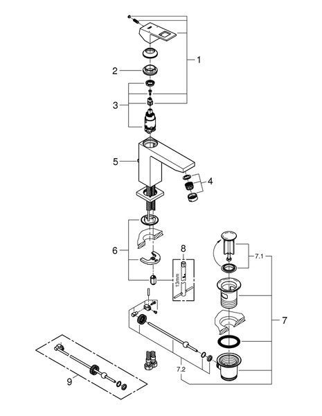 Eurocube Одноважільний змішувач для раковини M-Size (23445DC0) 23445DC0 фото