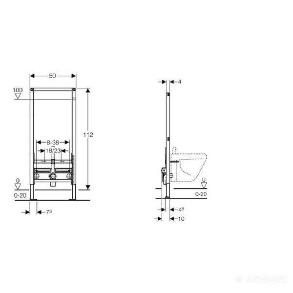 Инсталляция для биде Geberit 111.520.00.1 Duofix 111.520.00.1 фото