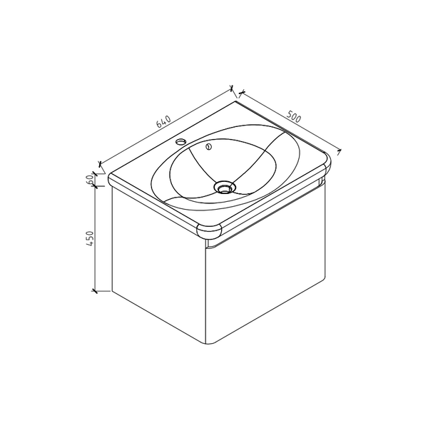 DEVIT 0020120W FLY Тумба 60 с раковиной, белый глянцевый цвет NEW 421877 фото