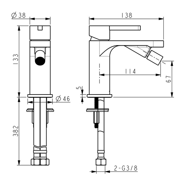 Смеситель для биде DEVIT 84116110 LAGUNA 413644 фото